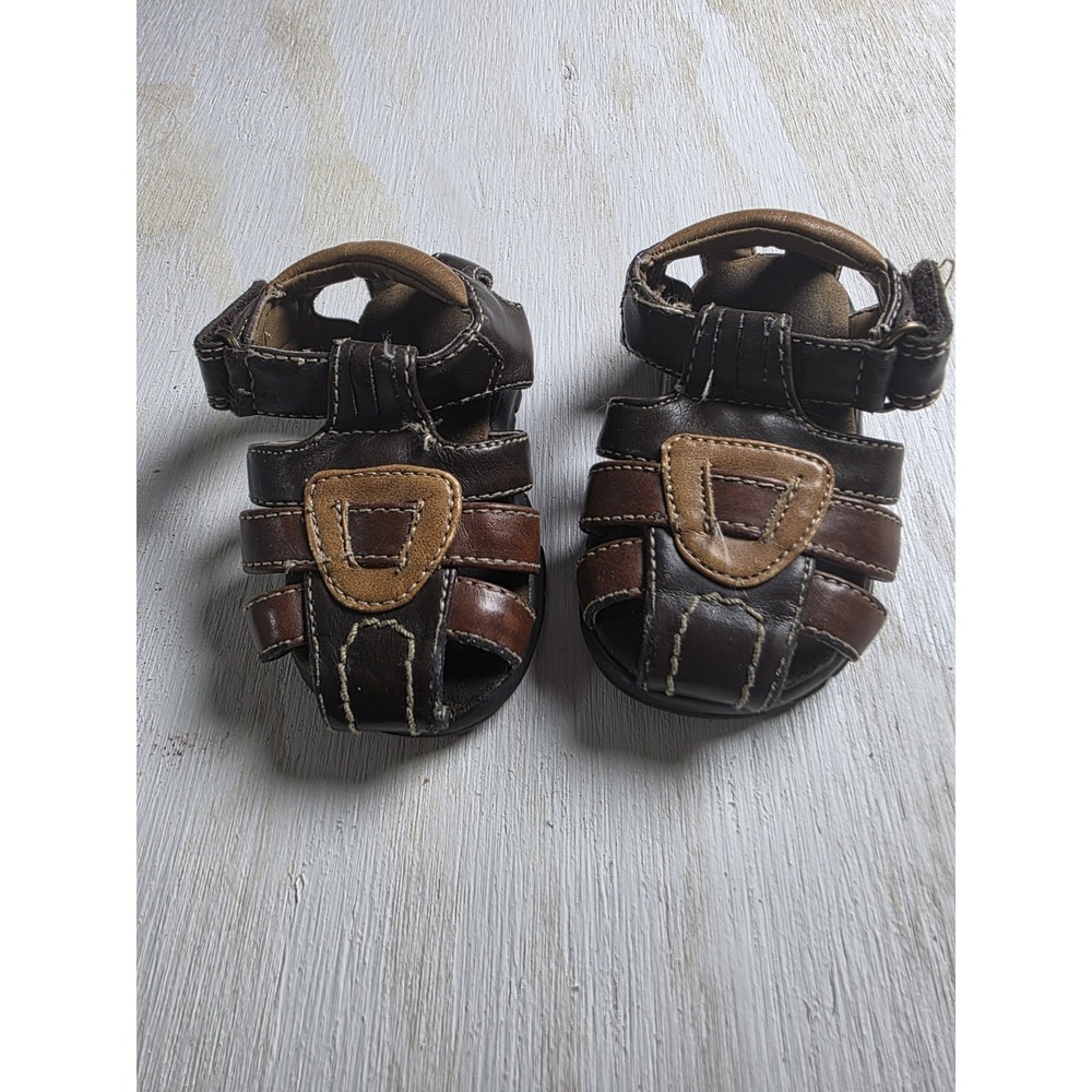 Baby Brown Sandal Size 2 Multicolor Leather Fisherman Sandals Shoes NWOT